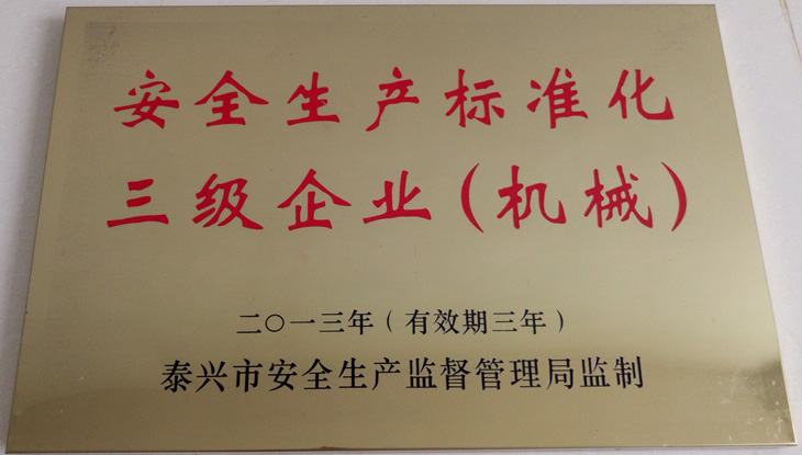 安全生產標準化三級企業