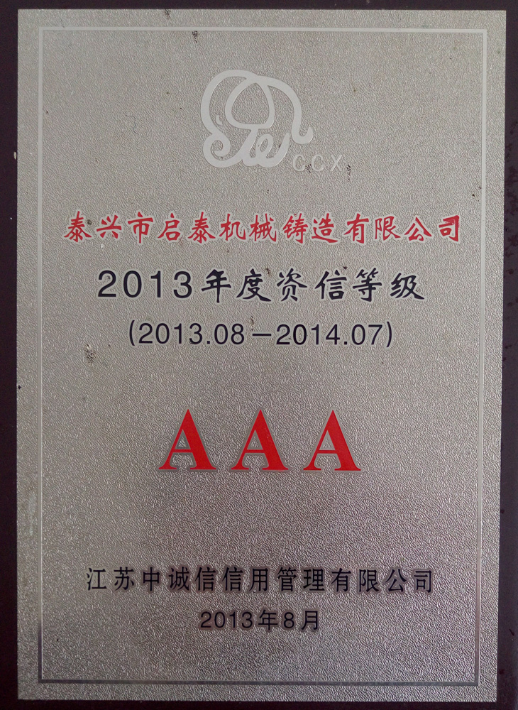 2013年度資信等級